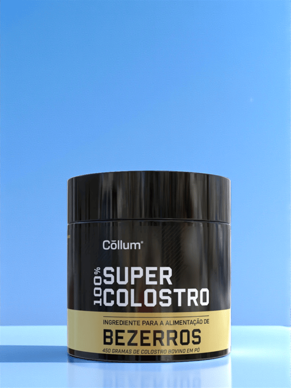 Pote de colostro Collum com céu azul ao fundo