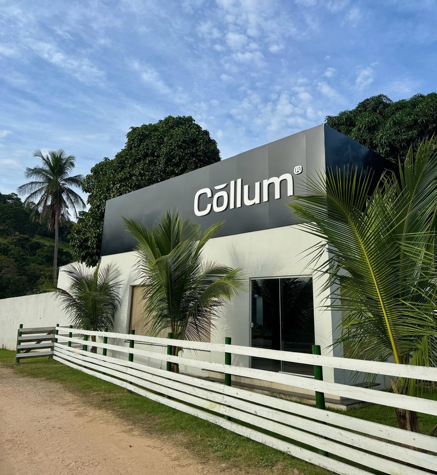 Fachada da fábrica da Cōllum em São Fidélis RJ