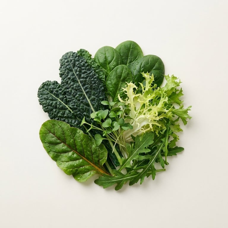 Mix de folhas verdes frescas, os verdes da lata Horta