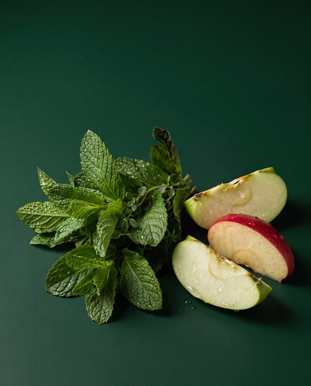 Os ingredientes da lata Cōllum Menta sobre a bancada