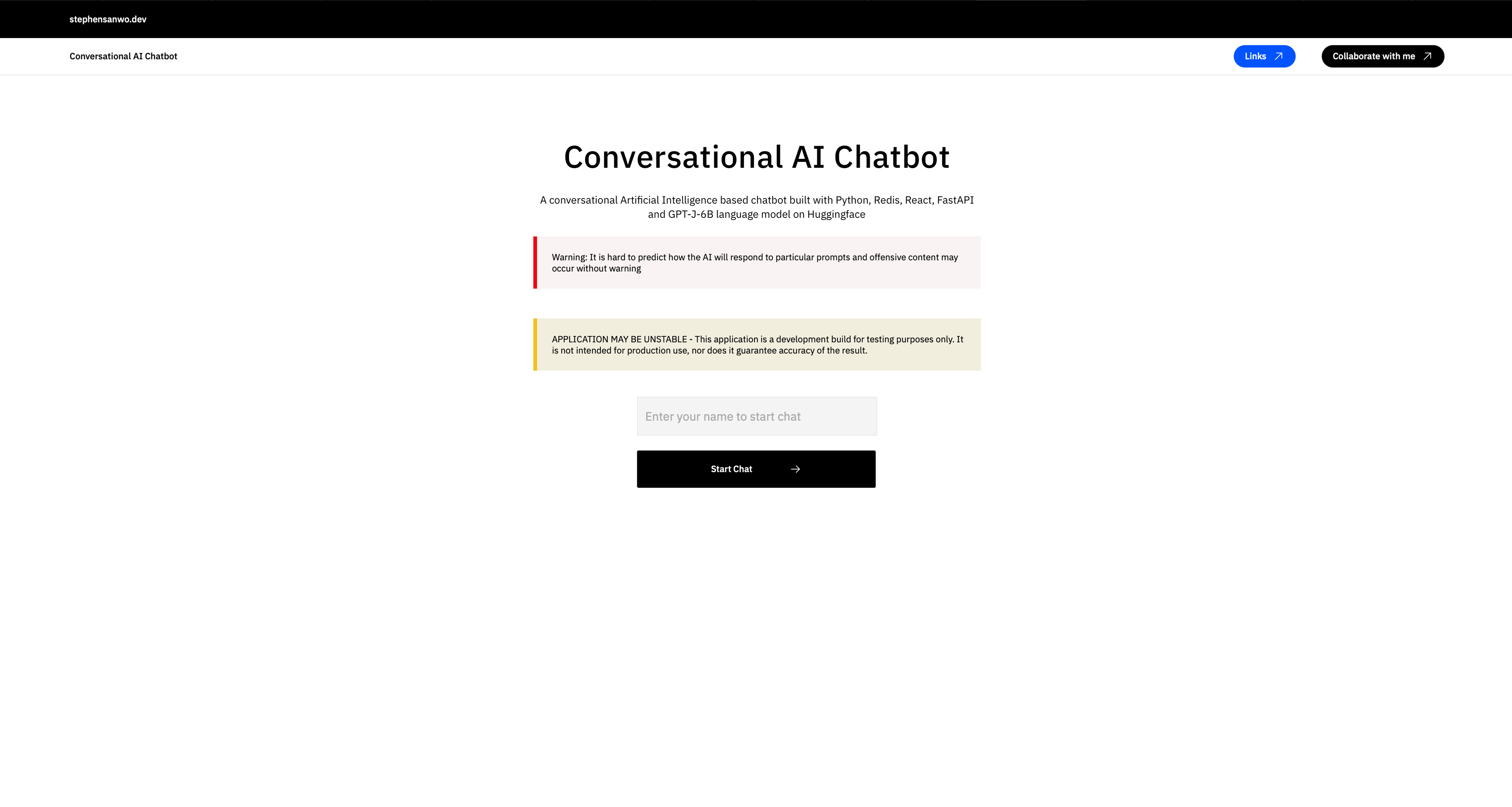 Chat session page