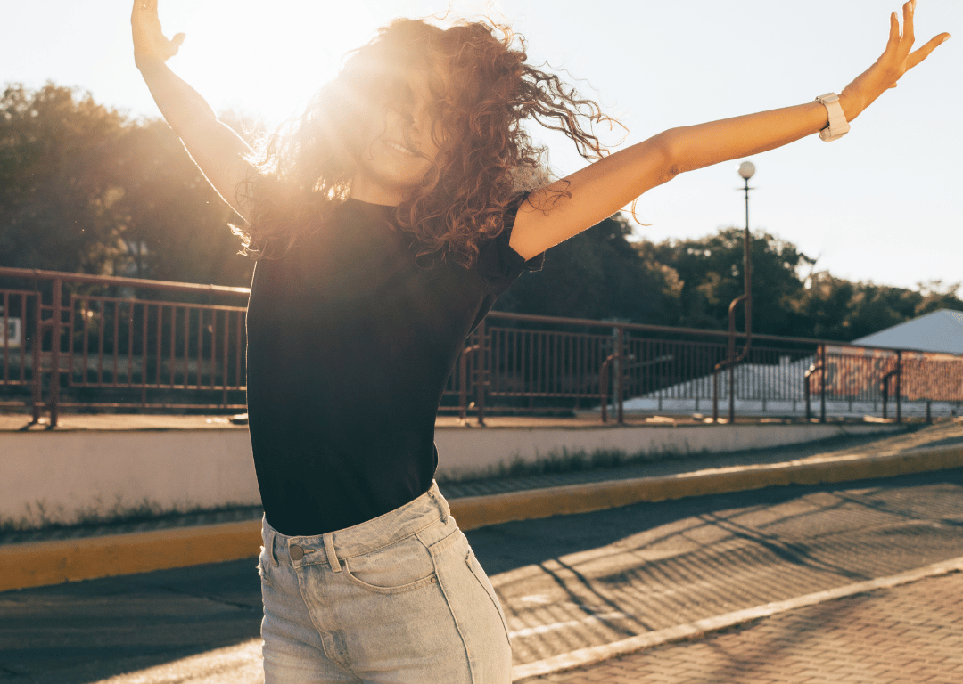 Girl Jumping in the Sunlight