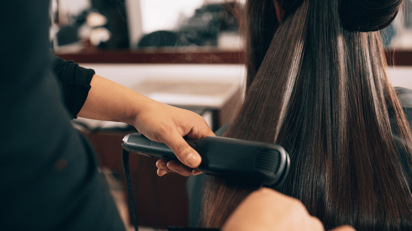 Women getting her hair done