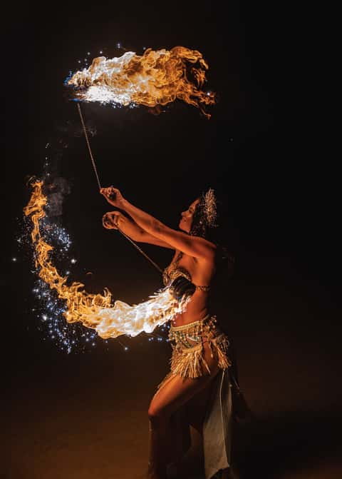 Fire performer Amanda, 2025