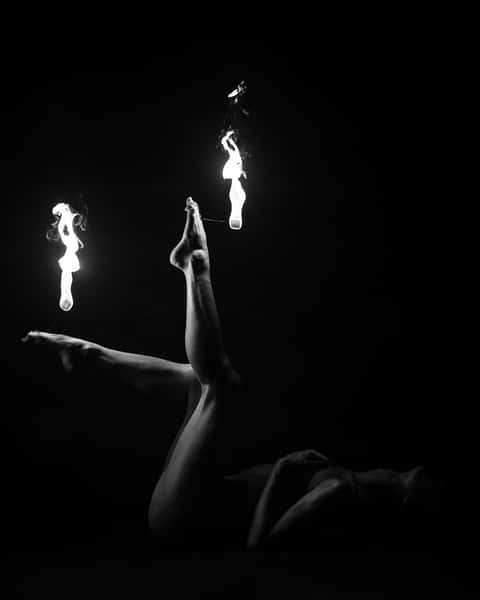 Fire performer Courtney, 2025
