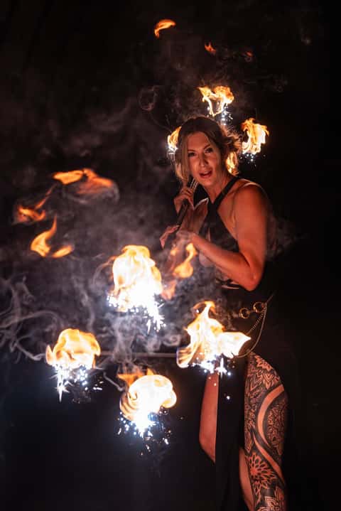 Fire performer Natasha, 2025