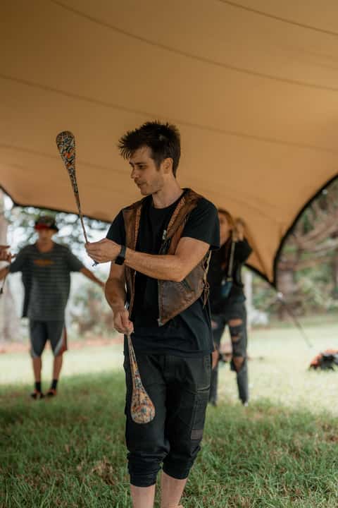 Flow-arts performer at a festival capture