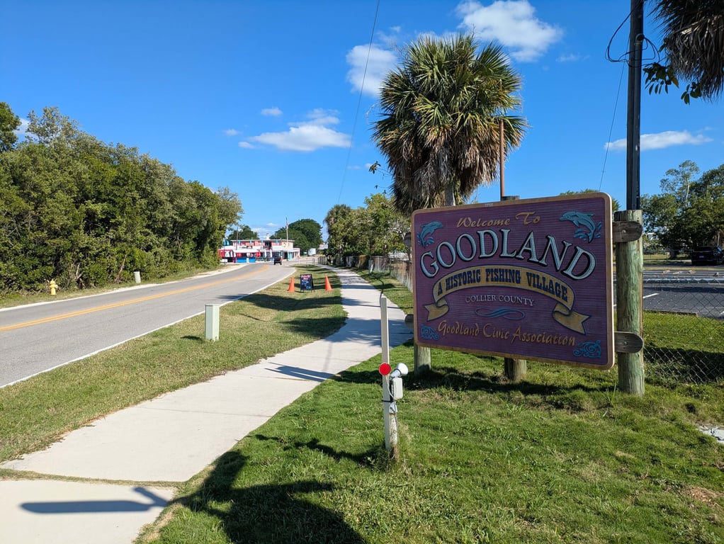Goodland Florida community entrance sign