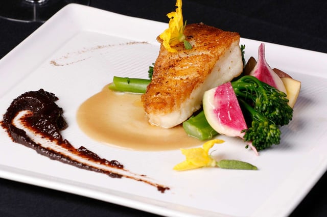 M waterfront seafood dish