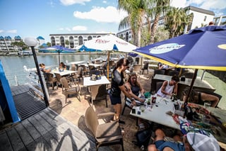 Dolphin tiki bar patio