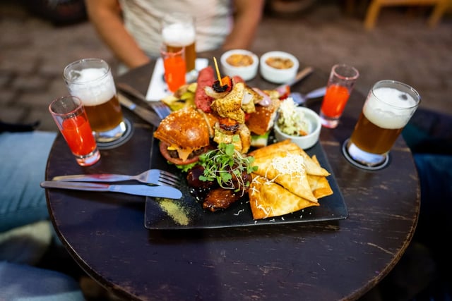 Boardroom tavern table spread