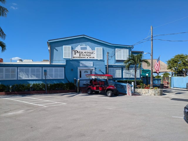 Paradise found front sign entrance