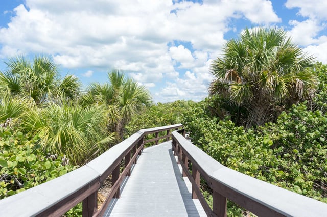 Barefoot beach boardwalk