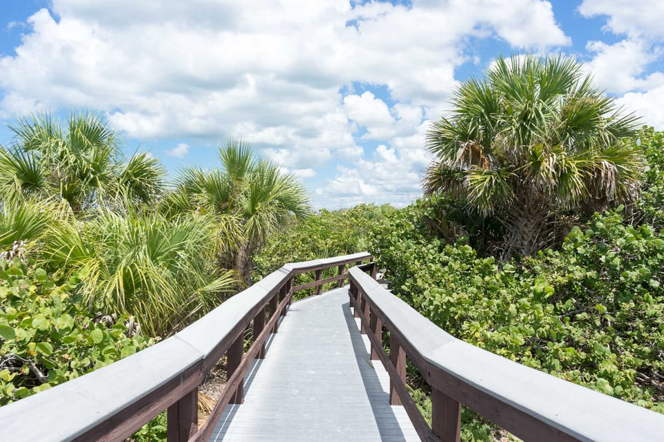 Barefoot beach boardwalk