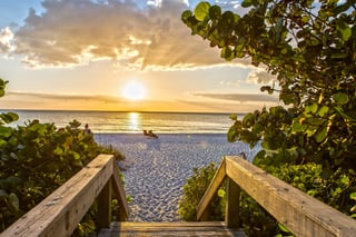 Naples bright sunset beach