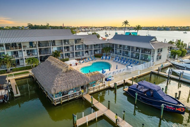 Cove inn naples bay florida aerial view
