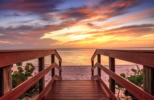 Naples sunset boardwalk