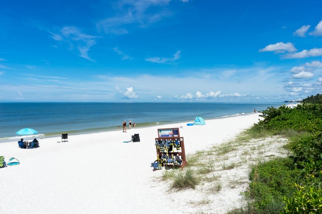 Naples pier beach quiet side