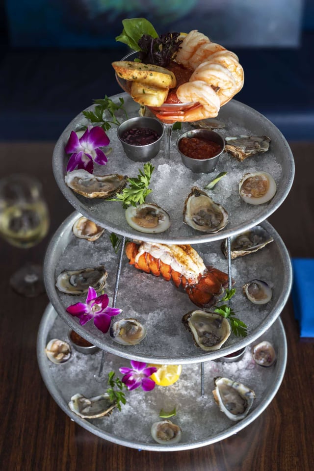 Fish restaurant seafood tray