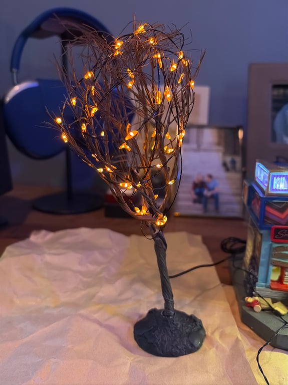 Dry Tree With Orange Lights