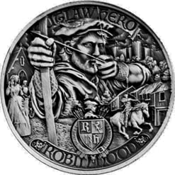 2021 Robin Hood 1oz .999 Silver Antiqued Bullion Coin