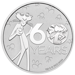 2024 Pink Panther 60th Anniversary 1oz .9999 Silver Coin in Card