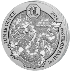 2024 Year of the Dragon Rwanda 1oz Silver Bullion Coin