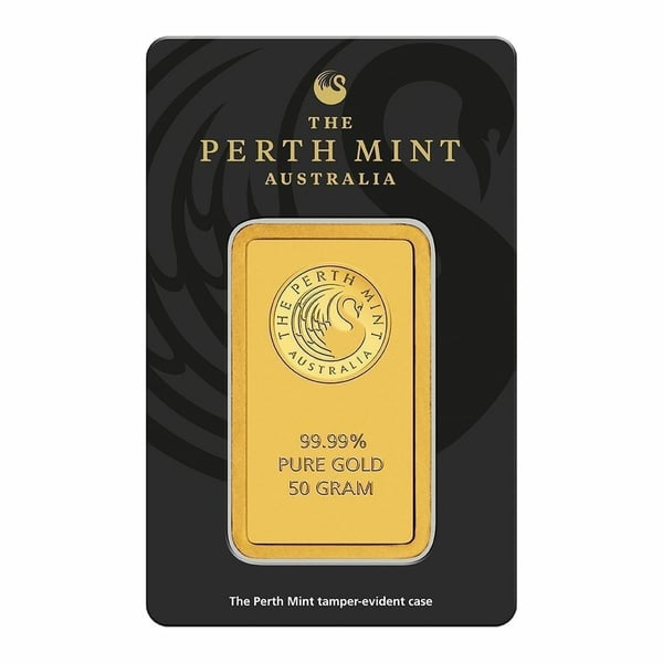 Perth Mint 50g Gold Minted Bar