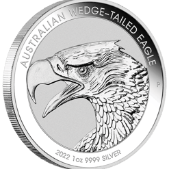2022 australian wedge-tailed eagle 1oz. 9999 silver bullion coin