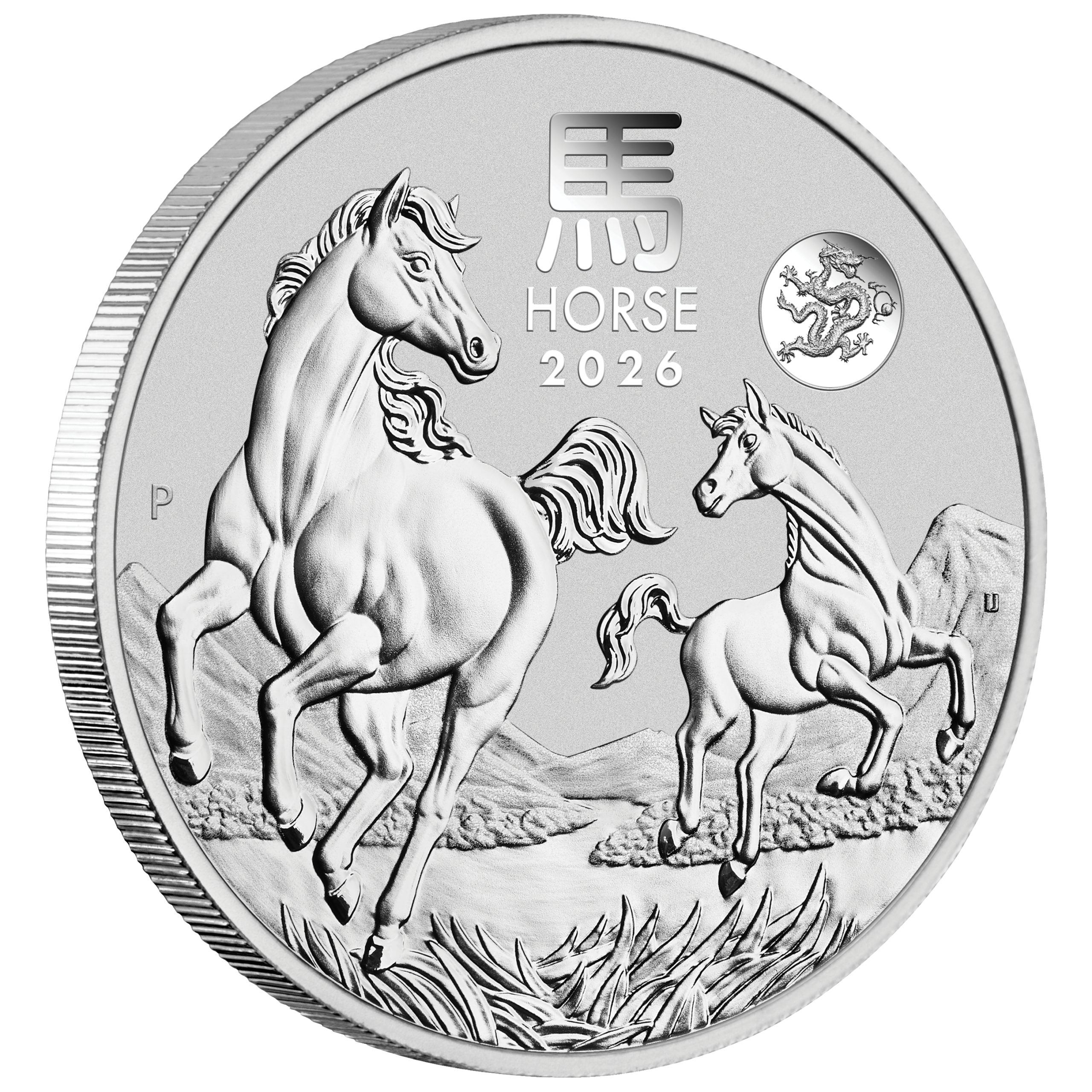 2026 Year of the Horse Dragon Privy Mark 1oz Silver Coin