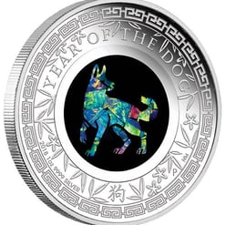 2018 Opal Lunar Series Year of the Dog 1oz .9999 Silver Proof Coin - The Perth Mint