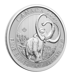 2024 ice age - woolly mammoth 2oz. 9999 silver bullion coin