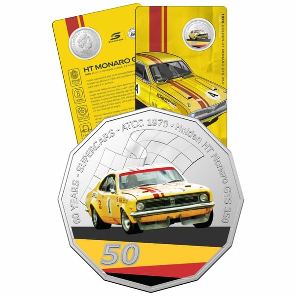 10494-2020-50c-1970-holden-ht-monaro-gts-350-60-years-of-supercars-coloured-coin-in-card