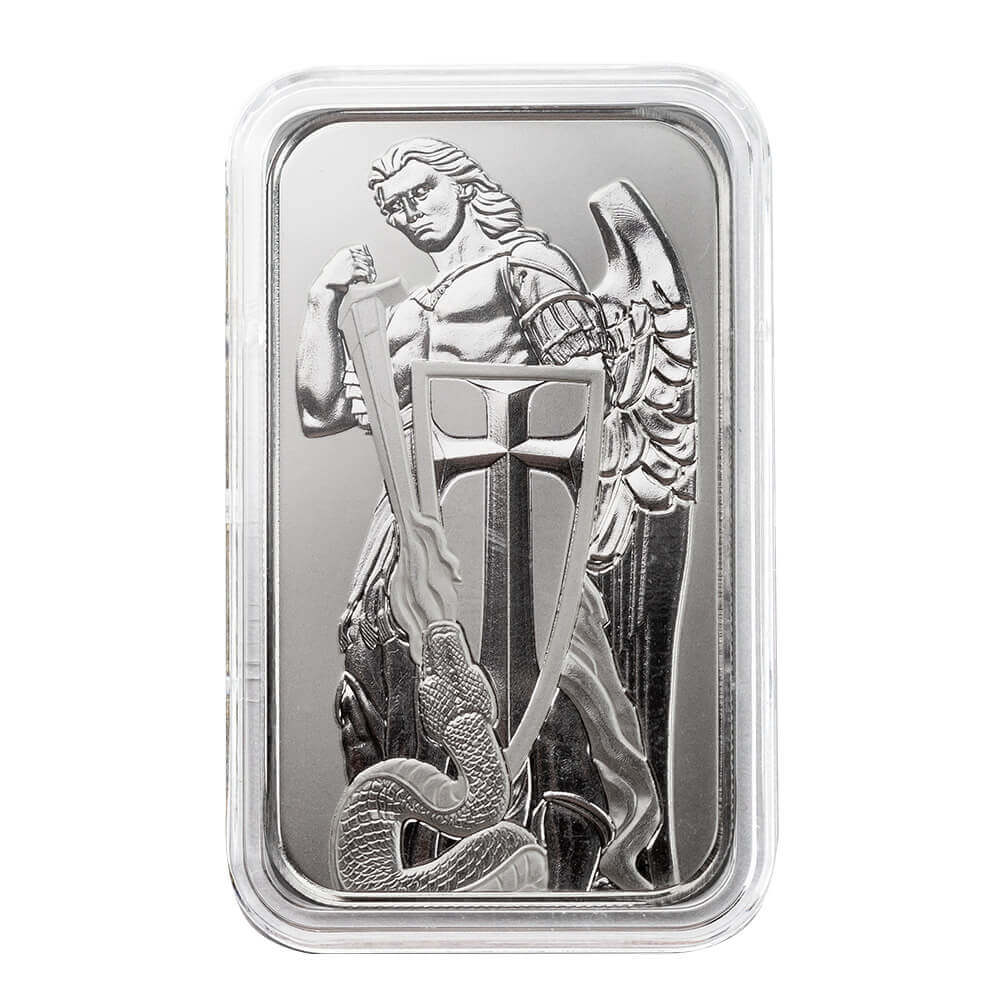 21AAM1OZSB-archangel-michael-1oz-silver-bullion-bar-archangel-michael-1oz-silver-bullion-bar