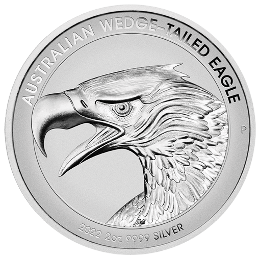 2022 australian wedge-tailed eagle 2oz. 9999 silver enhanced reverse proof high relief piedfort coin