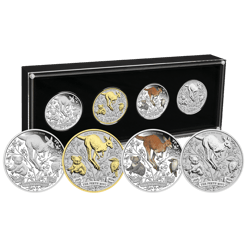 2024 The Perth Mint's 125th Anniversary 1oz .9999 Silver Typeset 4 Coin Collection