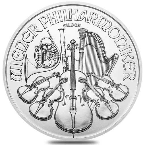 2022 austrian philharmonic 1oz. 999 silver bullion coin