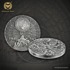 2021 notre-dame de paris 2oz. 999 silver high relief antiqued coin