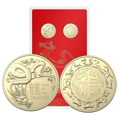 2024 $1 Year of the Dragon Uncirculated Two Coin Set – AlBr