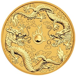 2020 Australia Double Dragon 1oz .9999 Gold Bullion Coin