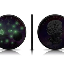 2022 maple leaf - glowing galaxy iv 1oz. 999 silver coin