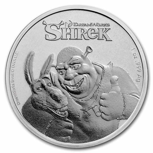 2021 shrek 20th anniversary 1oz. 999 silver bullion coin