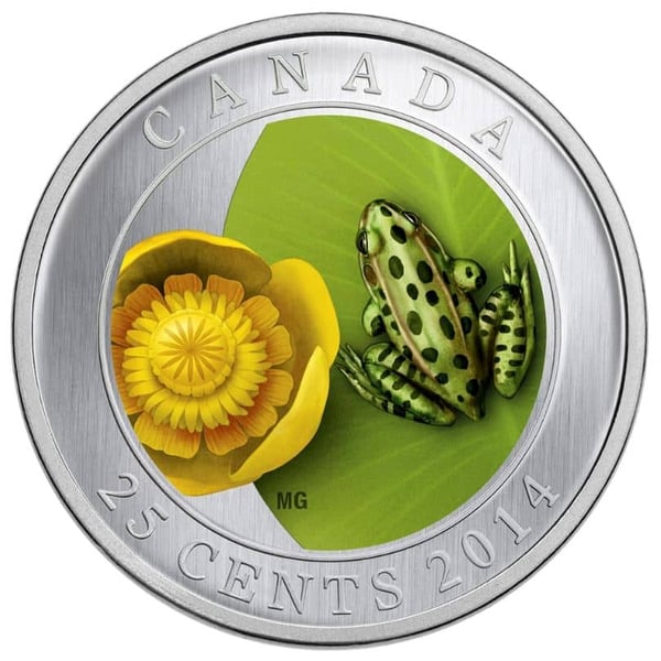 129871-2014-water-lily-and-leopard-frog-25-cent-coloured-coin