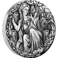2017 Norse Goddesses – Frigg 2oz .9999 Silver Antiqued High Relief Coin - The Perth Mint