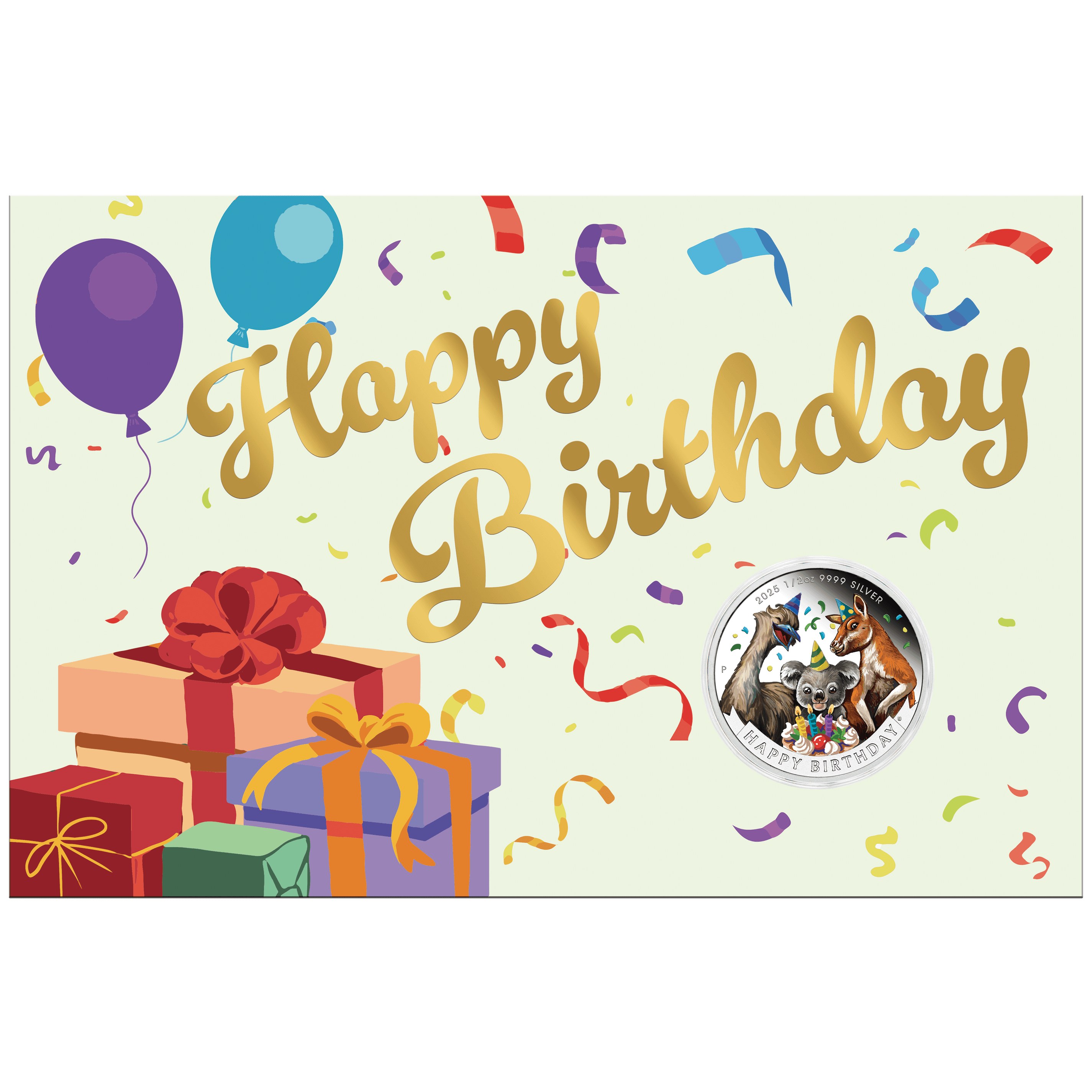 2025 Happy Birthday 1/2oz Silver Coin in Card