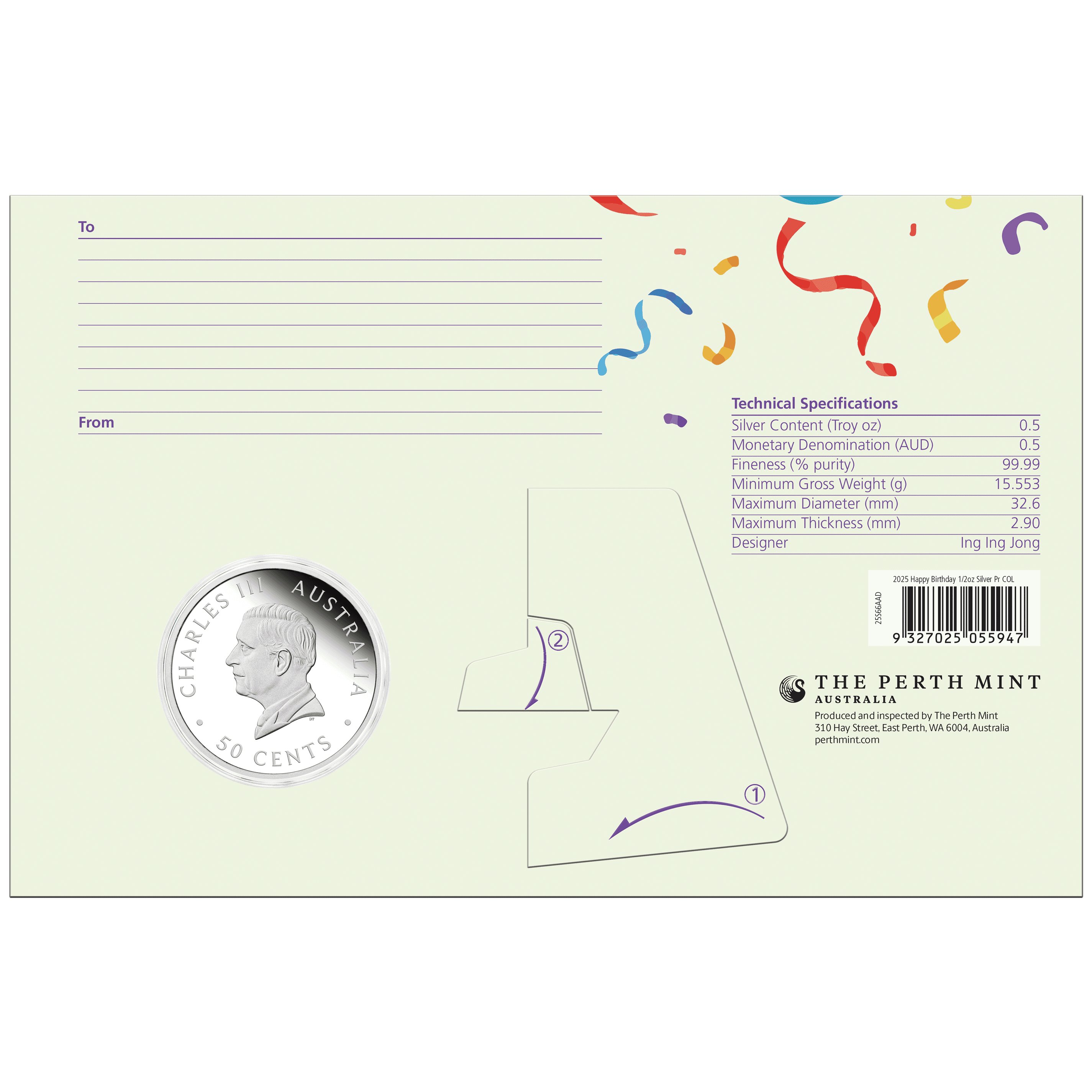 2025 Happy Birthday 1/2oz Silver Coin in Card