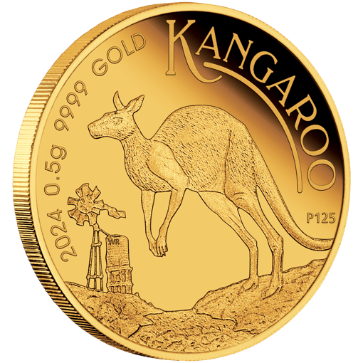 2024 mini roo 0. 5g. 9999 gold proof coin in card
