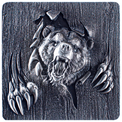 Furious Beasts - Bear 2oz .999 Silver Stackable