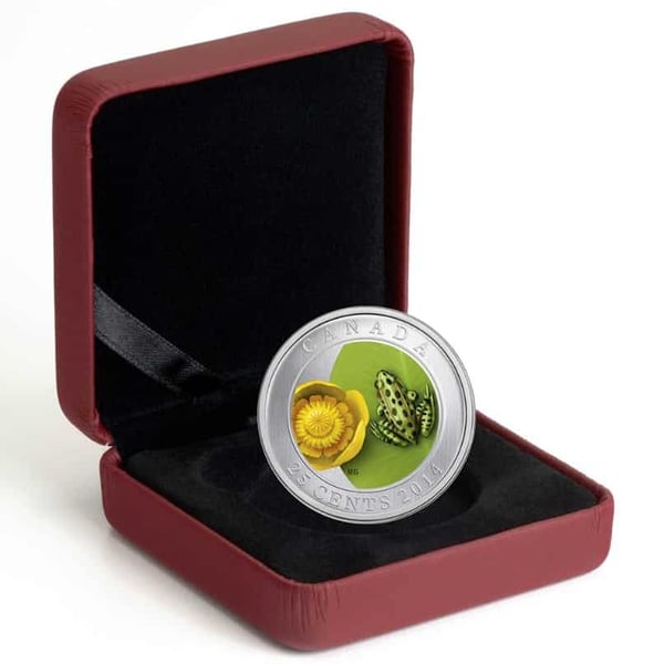 129871-2014-water-lily-and-leopard-frog-25-cent-coloured-coin
