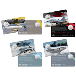 2021 50c centenary of royal australian air force coloured 11 coin collection - cuni